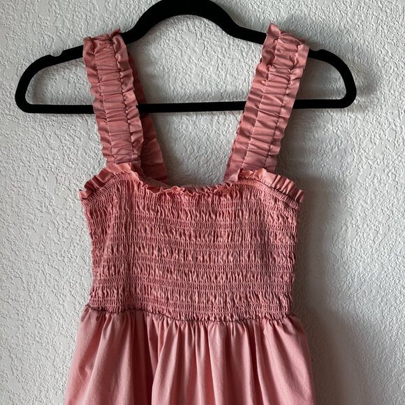 Abercrombie & Fitch Pink Smocked Easy Maxi Dress Women’s Size M Tiered Ruffle - Picture 5 of 9